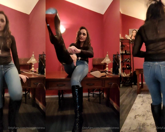 Miss Jo Mistress aka missjomistress - 12-18-2024 OnlyFans Video - Which boots should I wear