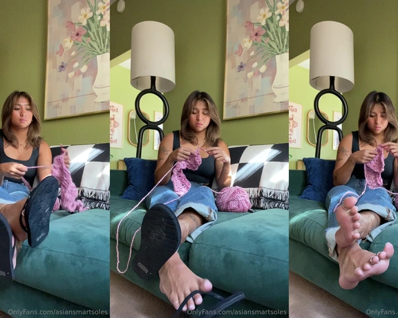 Asian Smart Soles aka asiansmartsoles - 11-11-2023 OnlyFans Video - one of my favorite things to do after being out is to relax and knit