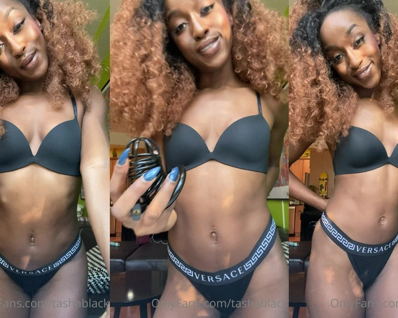 Tasha Black aka tashablack - 10-19-2020 OnlyFans Video - I love teasing my sissy slave boys in my black versace underwear