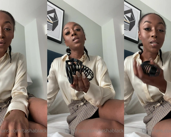 Tasha Black aka tashablack - 04-16-2021 OnlyFans Video - Chastity slaves get to work