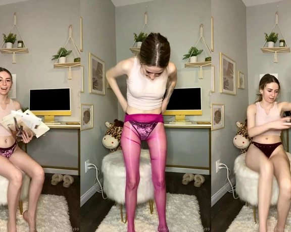 Blonde Amour99 aka pantyhose_princess99 - 09-14-2021 OnlyFans Video - Stream started at 09142021 0218 am Trying on my new pairs of pantyhosestockings