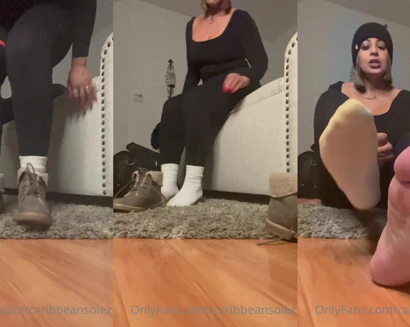 CaribbeanSolez aka caribbeansolez - 12-12-2022 OnlyFans Video - Just got in from the ranch Want to smell my farm boots Take a deep whiff