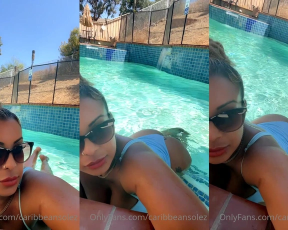 CaribbeanSolez aka caribbeansolez - 07-13-2023 OnlyFans Video - Pool time