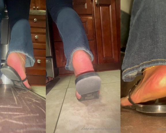 CaribbeanSolez aka caribbeansolez - 12-22-2023 OnlyFans Video - It hard to maneuver around the kitchen with this camera on my feet