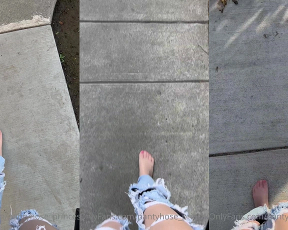 Blonde Amour99 aka pantyhose_princess99 - 02-20-2022 OnlyFans Video - A little barefoot walking Going to go pick up my dress its ready