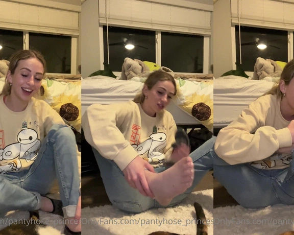 Blonde Amour99 aka pantyhose_princess99 - 03-10-2022 OnlyFans Video - Pantyhose smell amp visual reveal after 14 hours of walking around My feet have never been