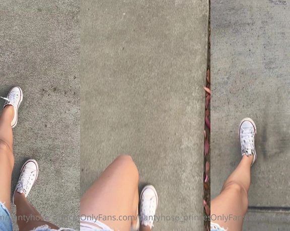 Blonde Amour99 aka pantyhose_princess99 - 07-22-2022 OnlyFans Video - Had to go outside amp get some fresh air Wearinf my super shiny CdRs today but