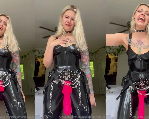 MistressMercyxoxVIP aka mistressmercyxoxvip - 10-13-2024 OnlyFans Video - Heavy virgin humiliation JOI regarding your desire for mean latex clad women with big cocks, because