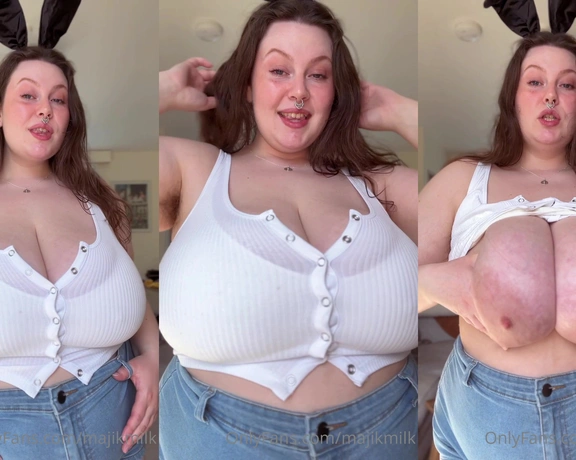 Majik Milk aka majikmilk - 04-08-2023 OnlyFans Video - Do you like this bunny girls knockers