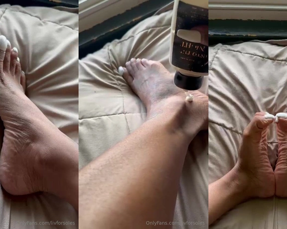 Liv ForSoles aka livforsoles - 05-07-2024 OnlyFans Video - Here rubbing lotion on my feet dont you wish it was your nut instead