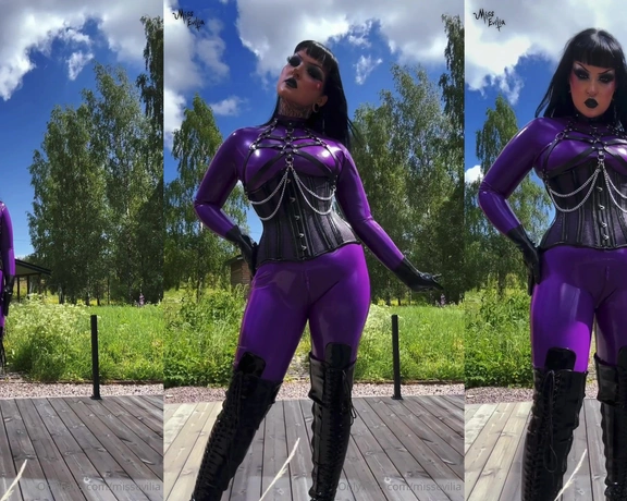 Miss Evilia aka missevilia - 07-08-2024 OnlyFans Video - Purple catsuit hotness _ photoset and short videoclip