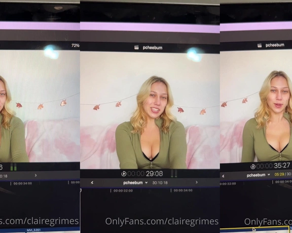 Claire Grimes aka clairegrimes - 01-29-2023 OnlyFans Video - Funny little behind the scenes editing my newest YouTube video lol