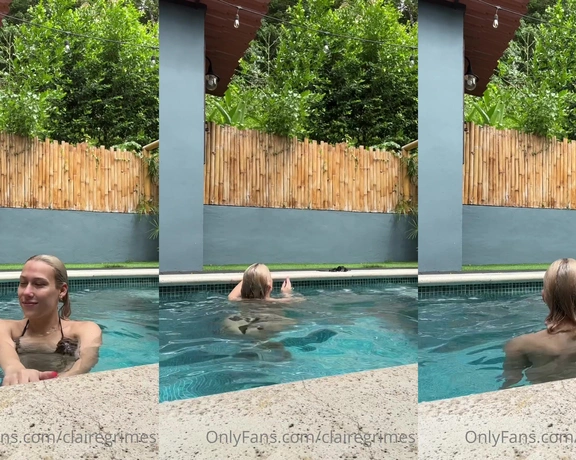 Claire Grimes aka clairegrimes - 07-21-2023 OnlyFans Video - Taking everything off in the pool