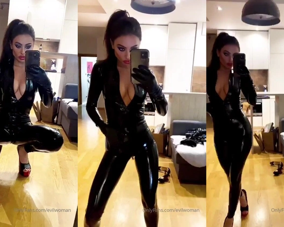 Evil Woman aka evilwoman - 03-14-2020 OnlyFans Video - Latex catsuit tease  You can only dream about me