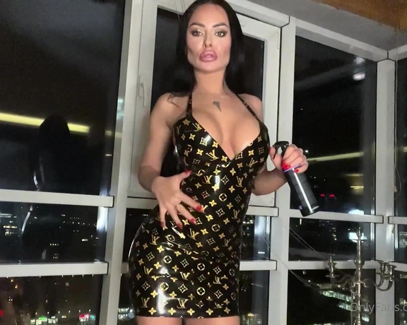 Evil Woman aka evilwoman - 01-17-2022 OnlyFans Video - Latex LV dress tease