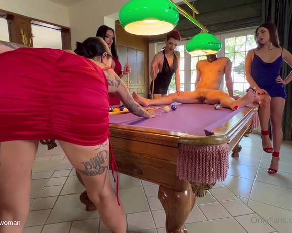 Evil Woman aka evilwoman - 06-20-2022 OnlyFans Video - pool table party with mean, sadistic girls  mistress_mika goddess_lvamp lady_perse sub stiefelknecht